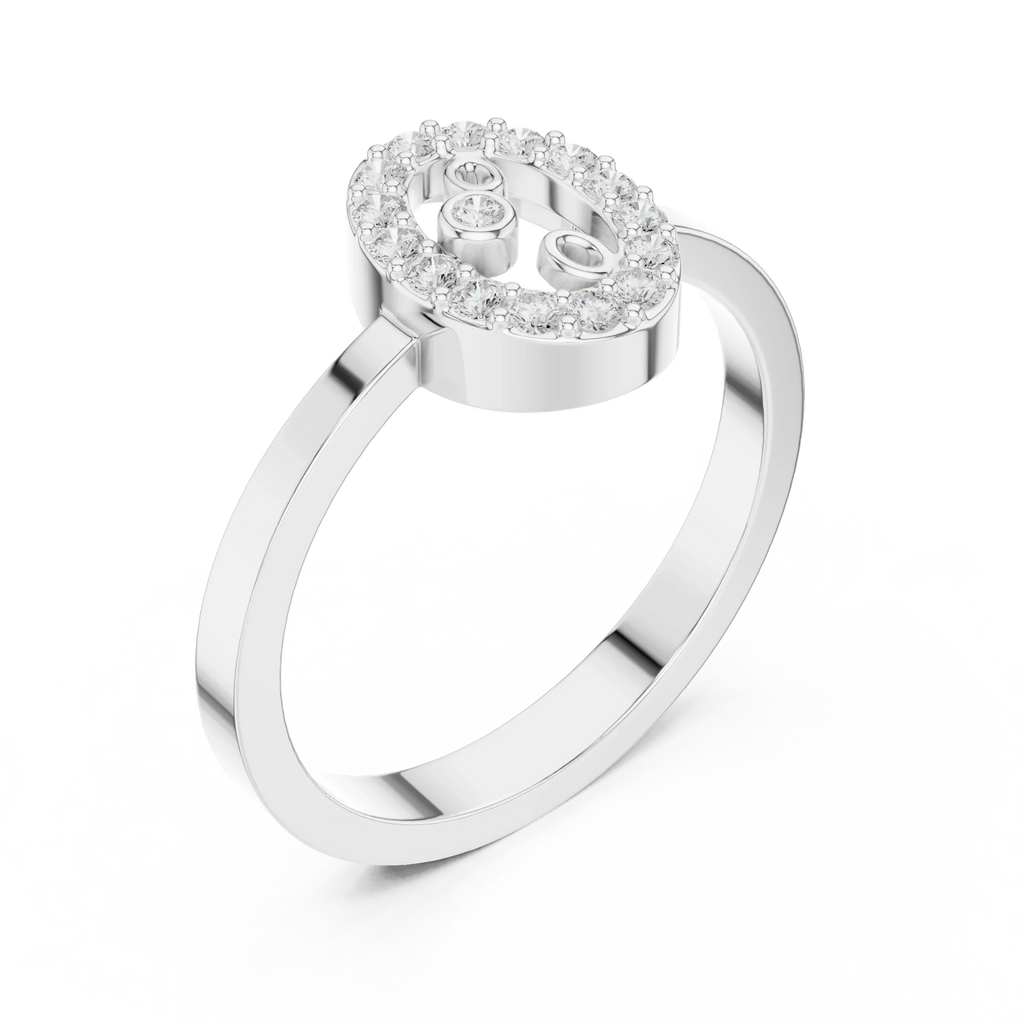 0.18 CTW 10K White Gold Moissanite Diamond Bridal Wedding Ring