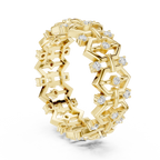 0.31 CTW Geometric Art Deco 18K Gold VVS1 Round Lab Diamond Eternity Band