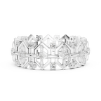 0.31 CTW Geometric Art Deco 18K Gold VVS1 Round Lab Diamond Eternity Band