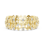 0.31 CTW Geometric Art Deco 18K Gold VVS1 Round Lab Diamond Eternity Band