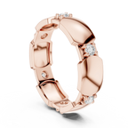 Mens 0.21 CTW Round 14K White Gold Moissanite Wedding Band