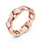 Mens 0.21 CTW Round 14K White Gold Moissanite Wedding Band