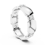 Mens 0.21 CTW Round 14K White Gold Moissanite Wedding Band