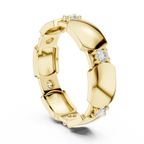Mens 0.21 CTW Round 14K White Gold Moissanite Wedding Band