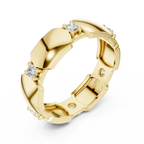 Mens 0.21 CTW Round 14K White Gold Moissanite Wedding Band