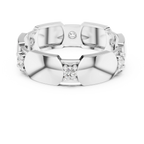 Mens 0.21 CTW Round 14K White Gold Moissanite Wedding Band