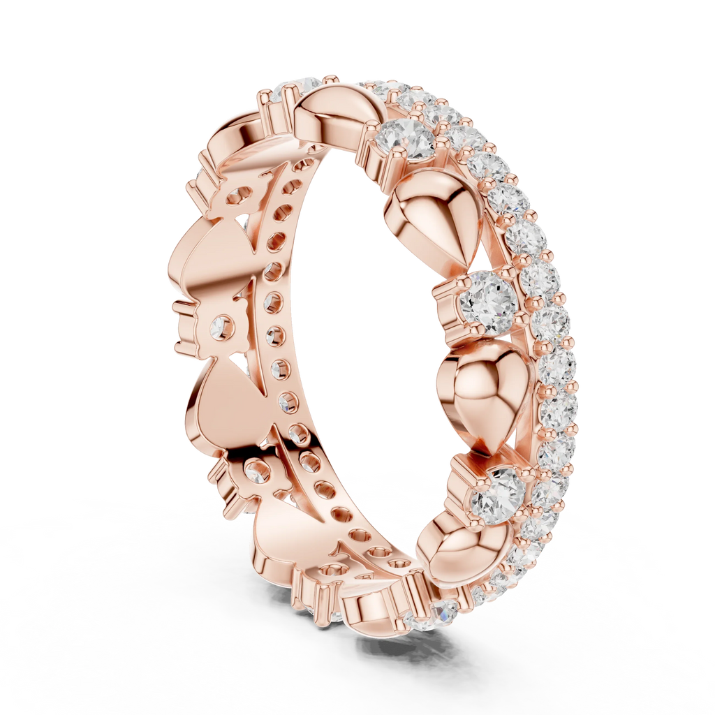 Unique 1.53 CTW Womens VVS1 Round Moissanite Diamond Wedding Band