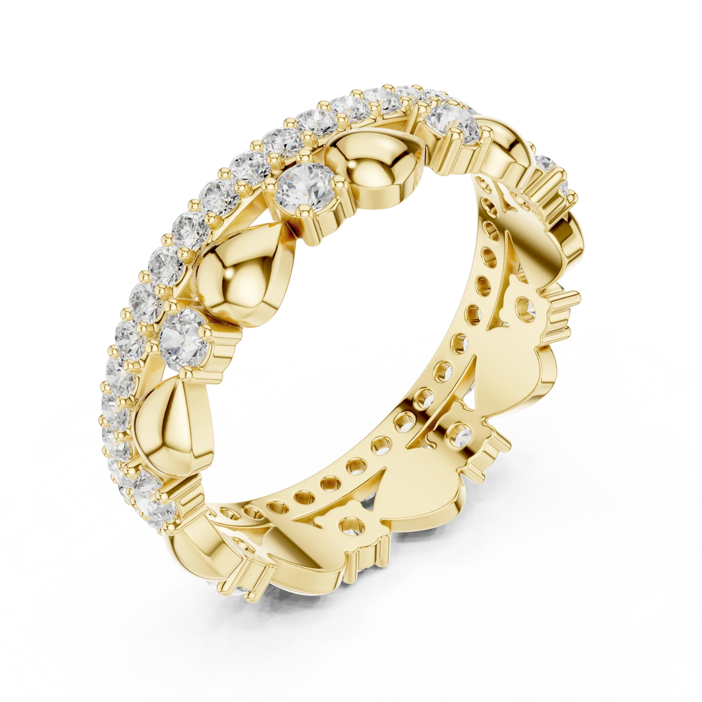 Unique 1.53 CTW Womens VVS1 Round Moissanite Diamond Wedding Band