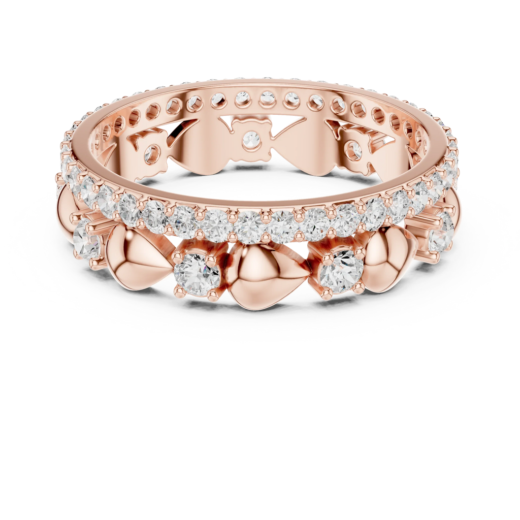 Unique 1.53 CTW Womens VVS1 Round Moissanite Diamond Wedding Band