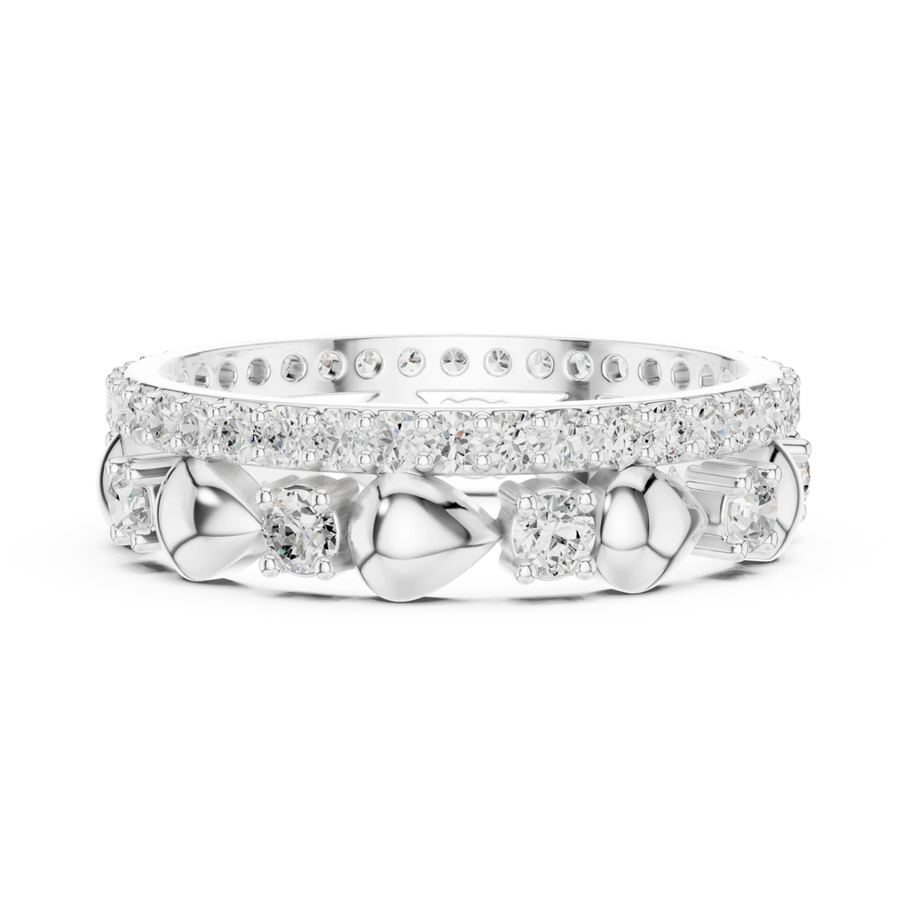 Unique 1.53 CTW Womens VVS1 Round Moissanite Diamond Wedding Band