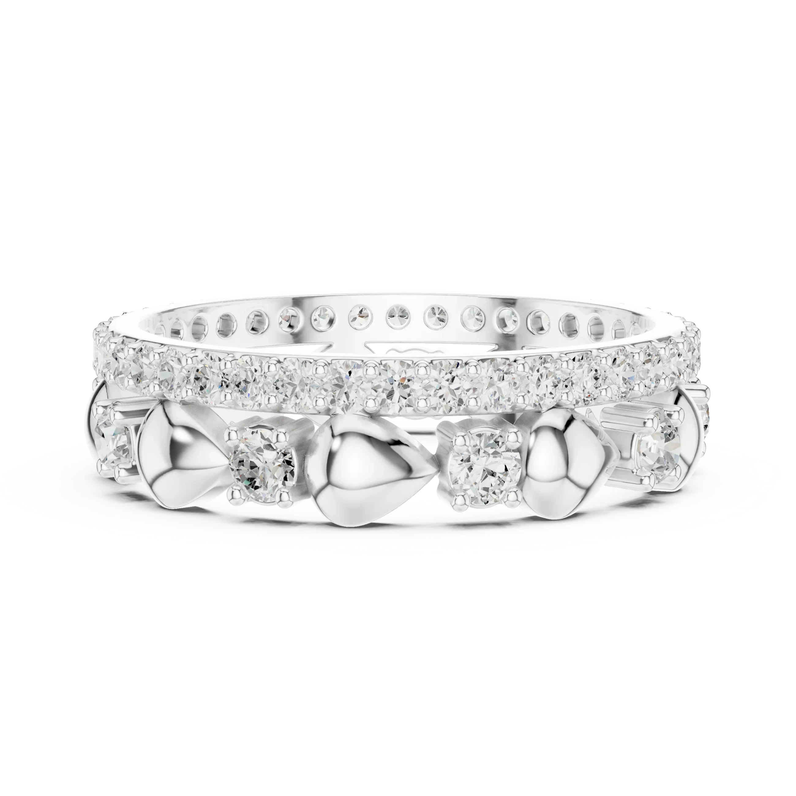 Unique 1.53 CTW Womens VVS1 Round Moissanite Diamond Wedding Band