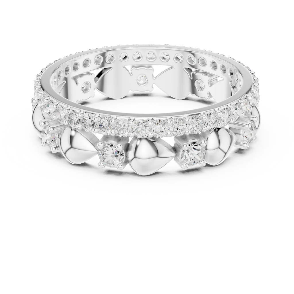 Unique 1.53 CTW Womens VVS1 Round Moissanite Diamond Wedding Band