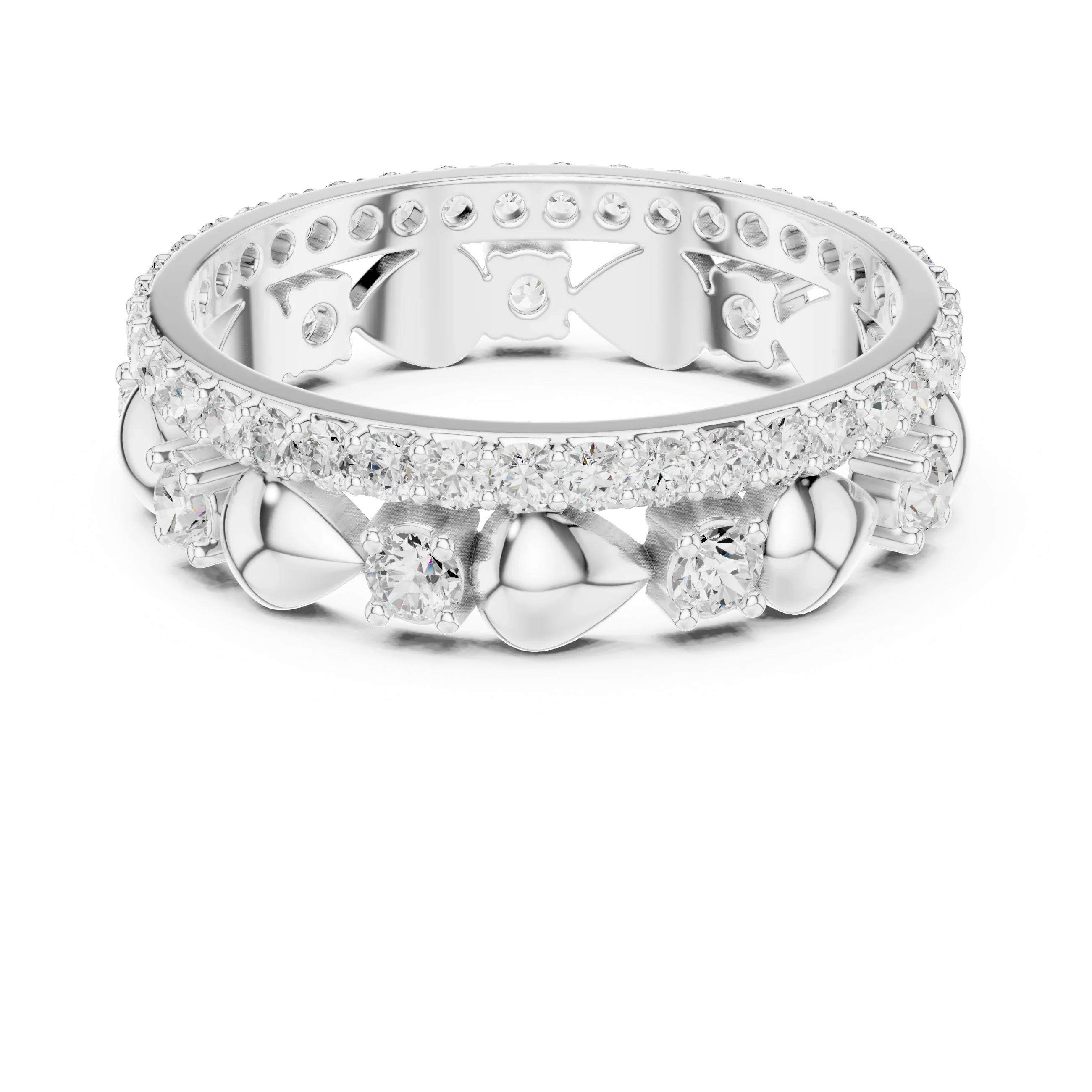 Unique 1.53 CTW Womens VVS1 Round Moissanite Diamond Wedding Band