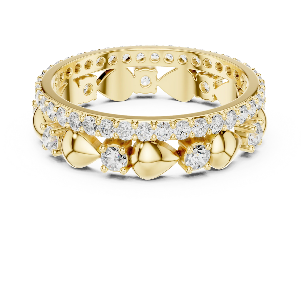 Unique 1.53 CTW Womens VVS1 Round Moissanite Diamond Wedding Band