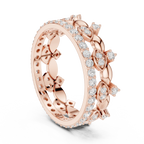 10K White Gold 0.84 CTW Lab Grown Diamond Crown Tiara Stacking Ring
