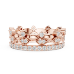 10K White Gold 0.84 CTW Lab Grown Diamond Crown Tiara Stacking Ring