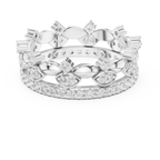 10K White Gold 0.84 CTW Lab Grown Diamond Crown Tiara Stacking Ring