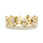 10K White Gold 0.84 CTW Lab Grown Diamond Crown Tiara Stacking Ring