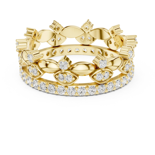 10K White Gold 0.84 CTW Lab Grown Diamond Crown Tiara Stacking Ring