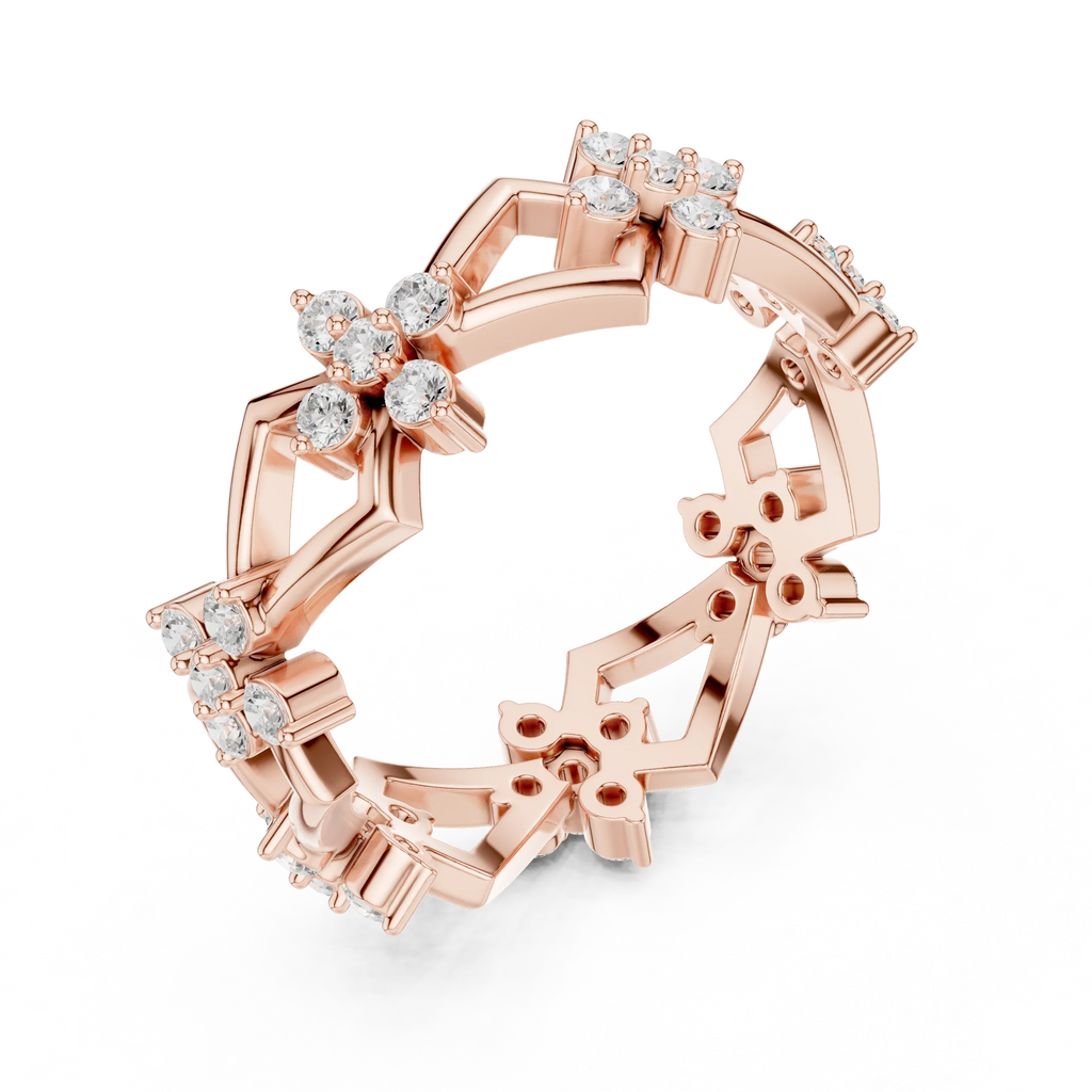 0.48 CTW 10K Rose Gold VVS1 Moissanite Floral Engagement Ring