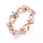 0.48 CTW 10K Rose Gold VVS1 Moissanite Floral Engagement Ring
