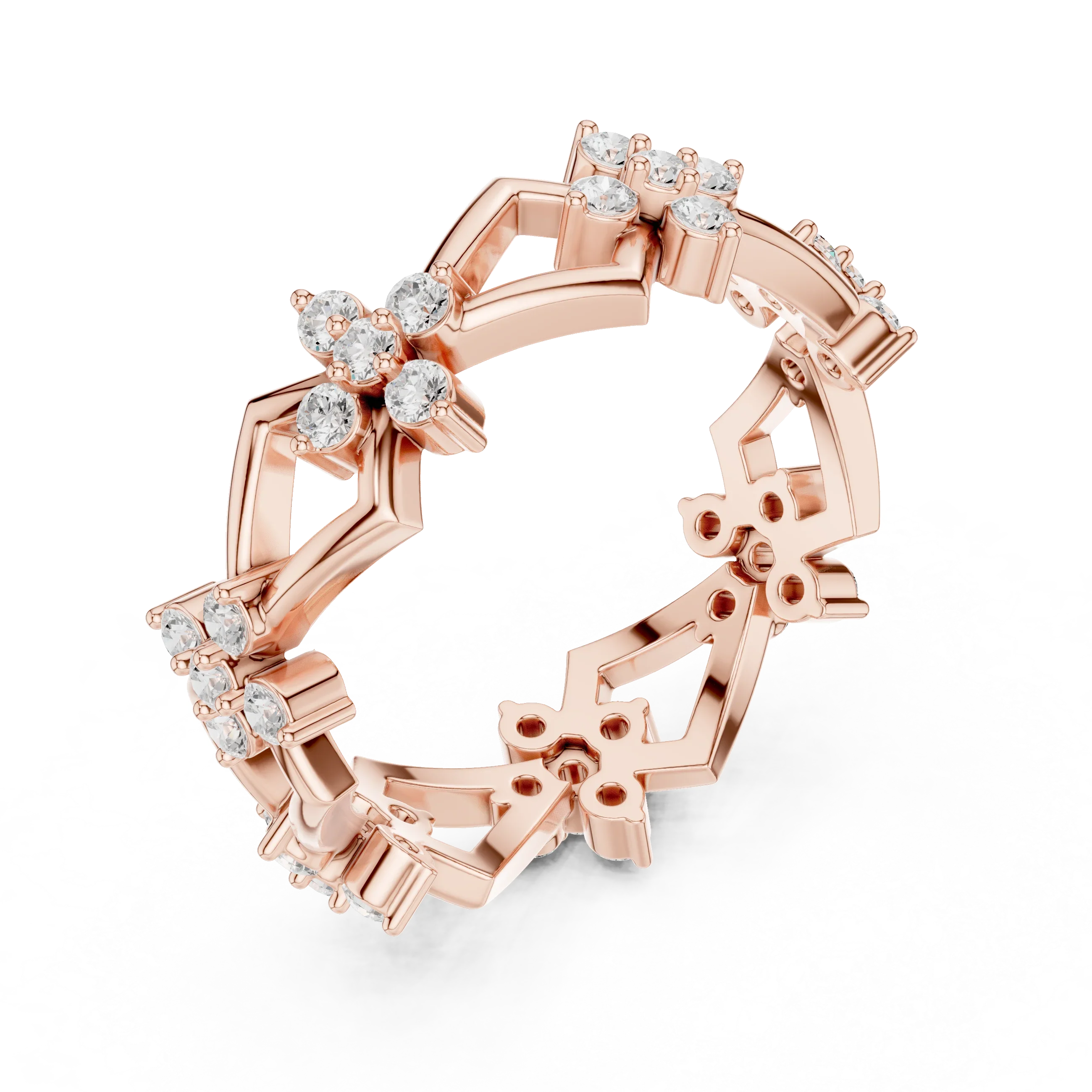 0.48 CTW 10K Rose Gold VVS1 Moissanite Floral Engagement Ring