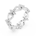0.48 CTW 10K Rose Gold VVS1 Moissanite Floral Engagement Ring