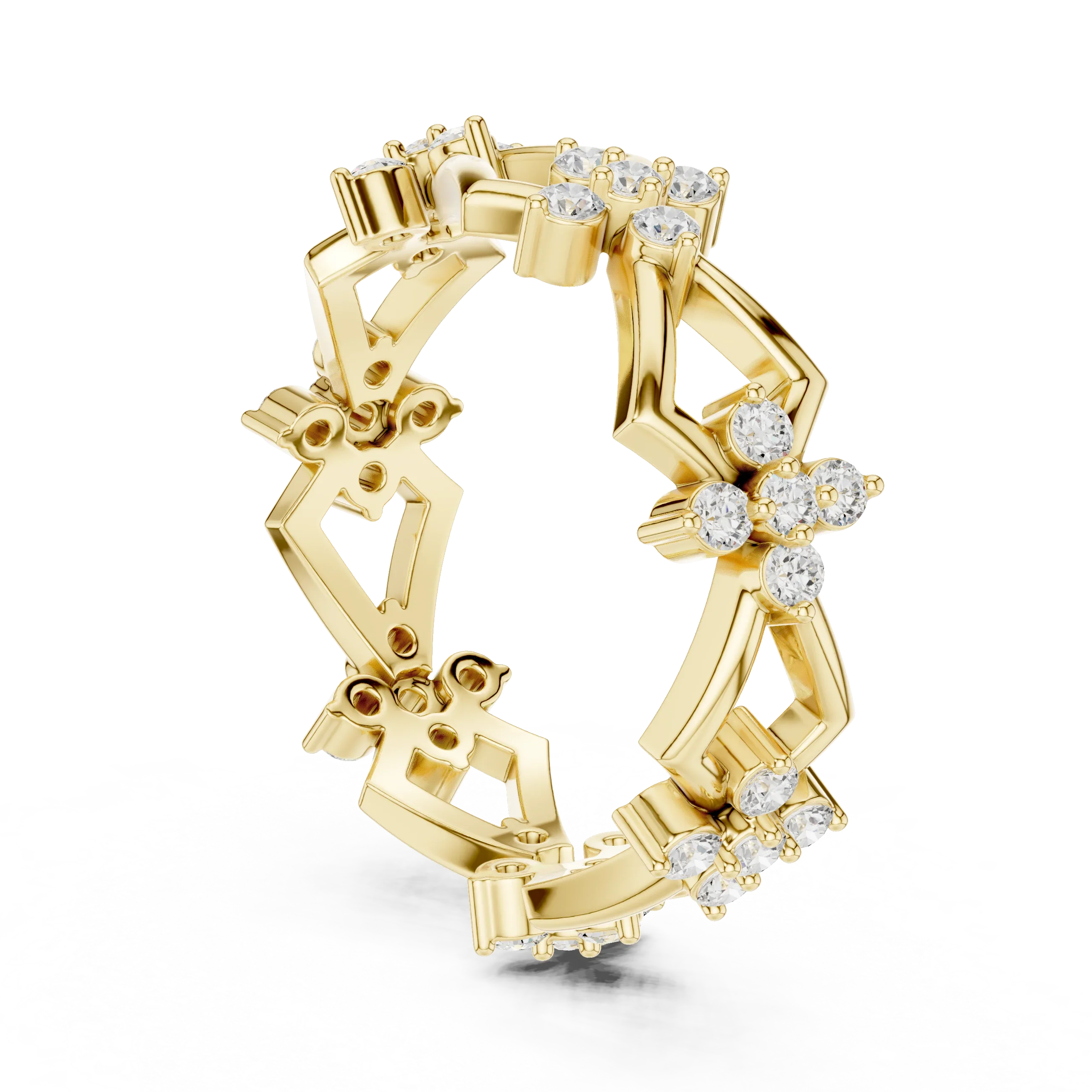 0.48 CTW 10K Rose Gold VVS1 Moissanite Floral Engagement Ring