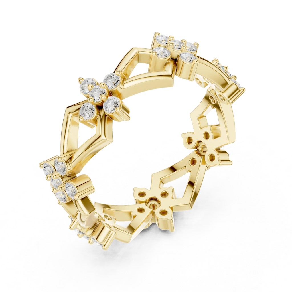 0.48 CTW 10K Rose Gold VVS1 Moissanite Floral Engagement Ring