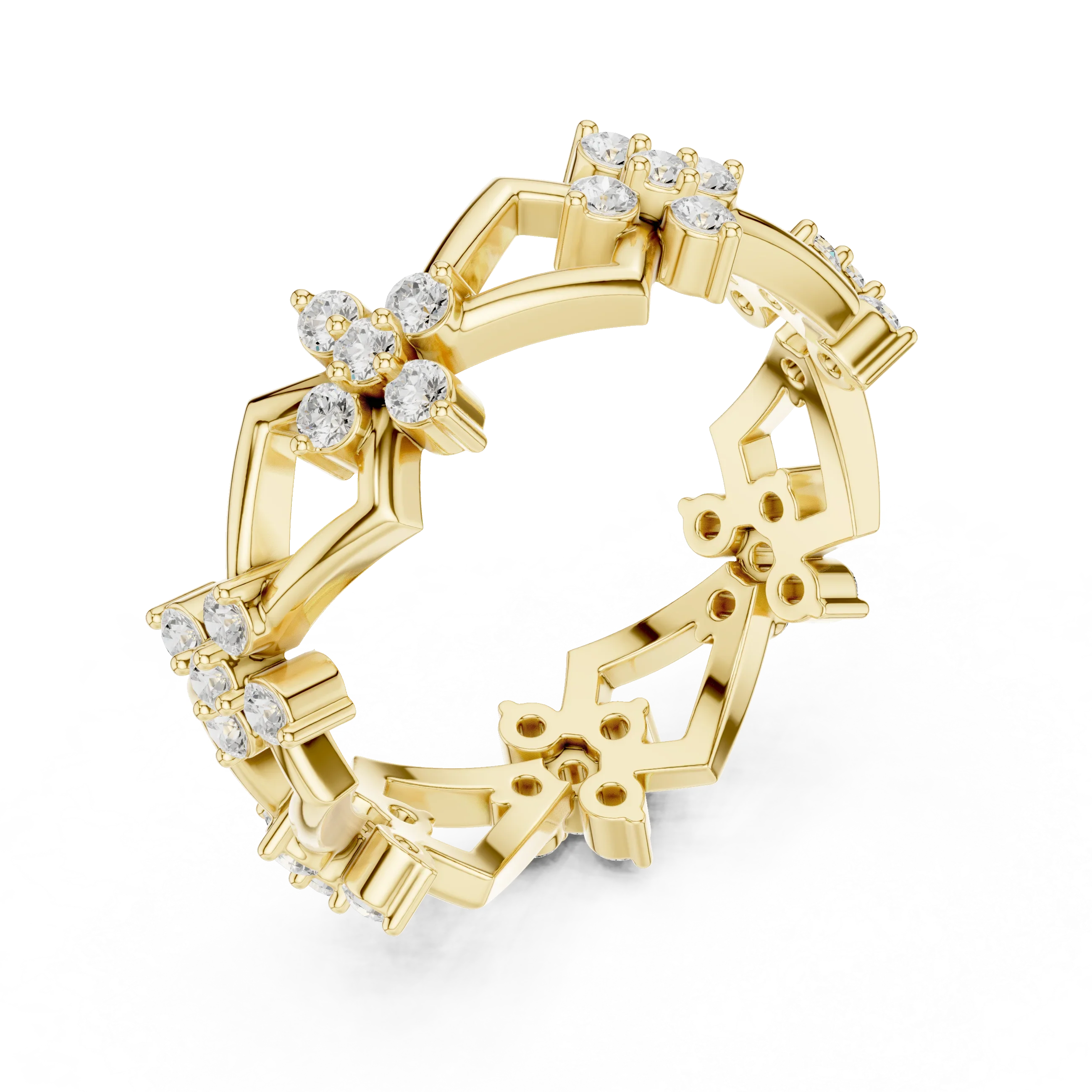 0.48 CTW 10K Rose Gold VVS1 Moissanite Floral Engagement Ring