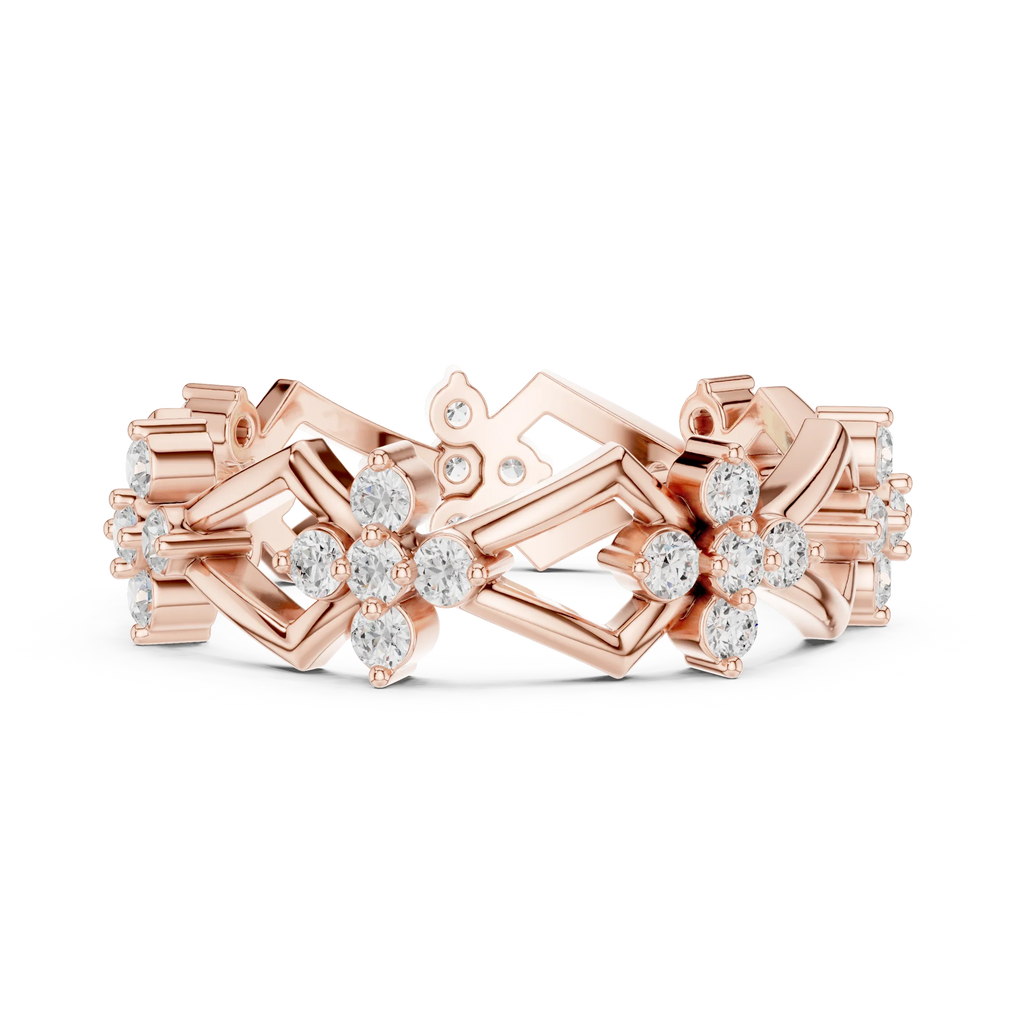 0.48 CTW 10K Rose Gold VVS1 Moissanite Floral Engagement Ring