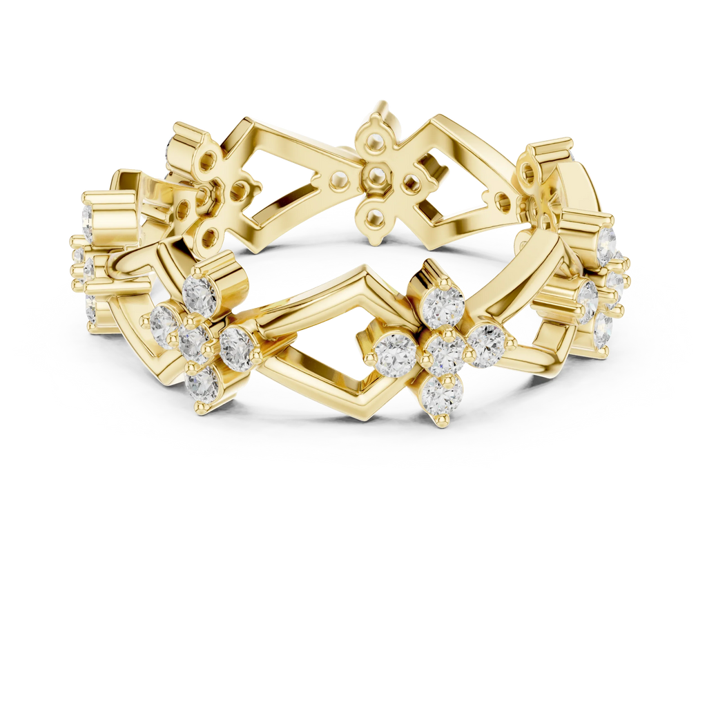 0.48 CTW 10K Rose Gold VVS1 Moissanite Floral Engagement Ring