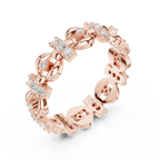 0.42 CTW 14K Gold VVS1 Moissanite Art Deco Link Eternity Band