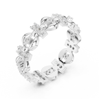 0.42 CTW 14K Gold VVS1 Moissanite Art Deco Link Eternity Band