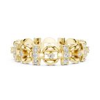0.42 CTW 14K Gold VVS1 Moissanite Art Deco Link Eternity Band
