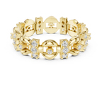 0.42 CTW 14K Gold VVS1 Moissanite Art Deco Link Eternity Band