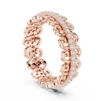 Vintage Scroll Pave White Gold 0.28 CTW Moissanite Eternity Band