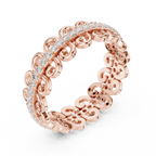 Vintage Scroll Pave White Gold 0.28 CTW Moissanite Eternity Band