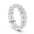 Vintage Scroll Pave White Gold 0.28 CTW Moissanite Eternity Band