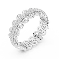 Vintage Scroll Pave White Gold 0.28 CTW Moissanite Eternity Band