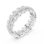 Vintage Scroll Pave White Gold 0.28 CTW Moissanite Eternity Band
