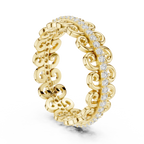 Vintage Scroll Pave White Gold 0.28 CTW Moissanite Eternity Band
