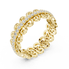 Vintage Scroll Pave White Gold 0.28 CTW Moissanite Eternity Band
