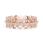 Vintage Scroll Pave White Gold 0.28 CTW Moissanite Eternity Band