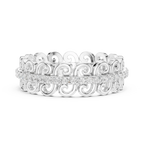 Vintage Scroll Pave White Gold 0.28 CTW Moissanite Eternity Band