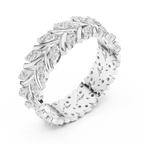 10K White Gold 0.38 CTW Marquise Moissanite Leaf Vine Eternity Band