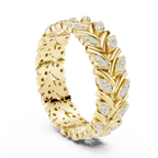 10K White Gold 0.38 CTW Marquise Moissanite Leaf Vine Eternity Band