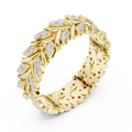 10K White Gold 0.38 CTW Marquise Moissanite Leaf Vine Eternity Band