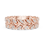10K White Gold 0.38 CTW Marquise Moissanite Leaf Vine Eternity Band