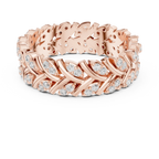 10K White Gold 0.38 CTW Marquise Moissanite Leaf Vine Eternity Band